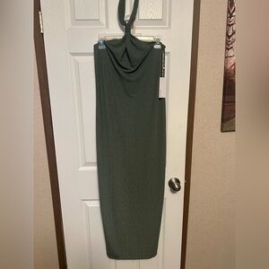 Reformation Olive Backless Halter Dress